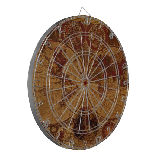  Old Wereldkaart Designer Dart Board Dartbord (Voorkant Links)