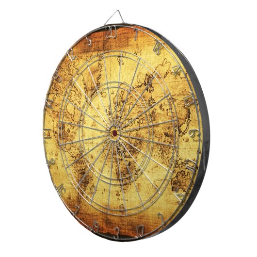 Old Wereldkaart Designer Dart Board Dartbord (Voorkant Rechts)