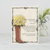 Old West Boot Bouquet Faded 1 Weddenschap Kaart (Staand voorkant)