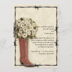 Old West Boot Bouquet Faded 2 Weddenschap Kaart