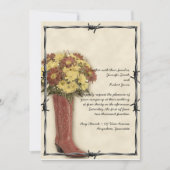 Old West Boot Bouquet Faded 3 Faire-part de mariag (Devant)
