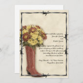 Old West Boot Bouquet Faded 3 Weddenschap Kaart (Voorkant / Achterkant)