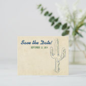 Old West Cactus Western Save the Date Aankondigingskaart (Staand voorkant)