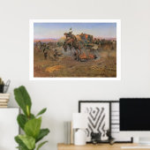 Old West Camp Cook's Troubles Art Print Poster (Bureau à domicile)