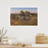 Old West Camp Cook's Troubles Art Print Poster (Cuisine)