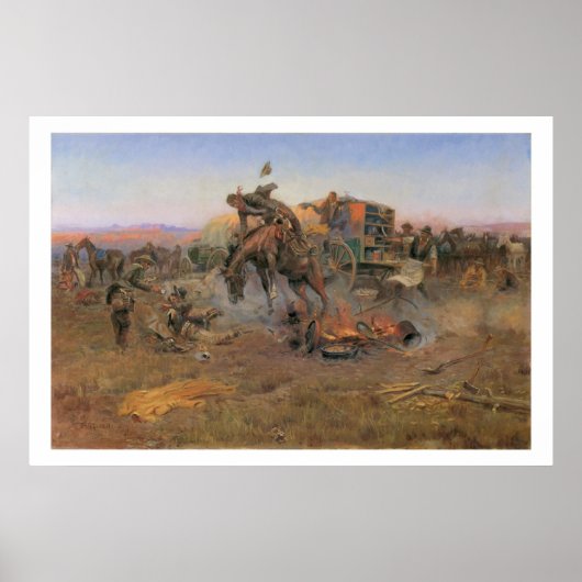 Old West Camp Cook's Troubles Art Print Poster (Devant)
