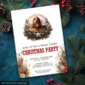 Old West Christmas party printable invitation Kaart
