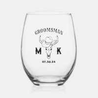 Old West Cowboy Personalized Groomsmen Monogram