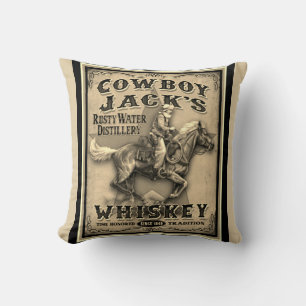 Old West Cowboy Whiskey Pillow Kussen