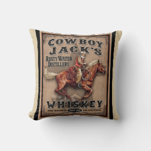 Old West Cowboy Whiskey Pillow Kussen
