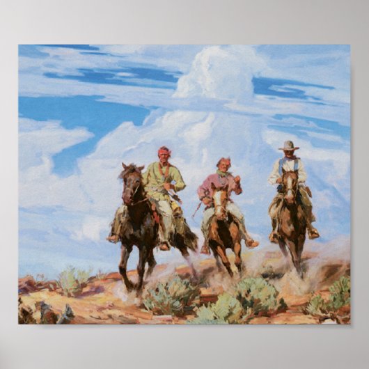 Old West Cowboys Art Print Poster (Voorkant)