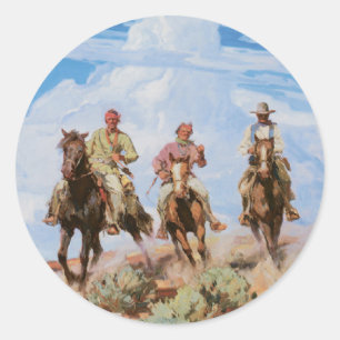 Old West Cowboys Horses  1912 Stickers