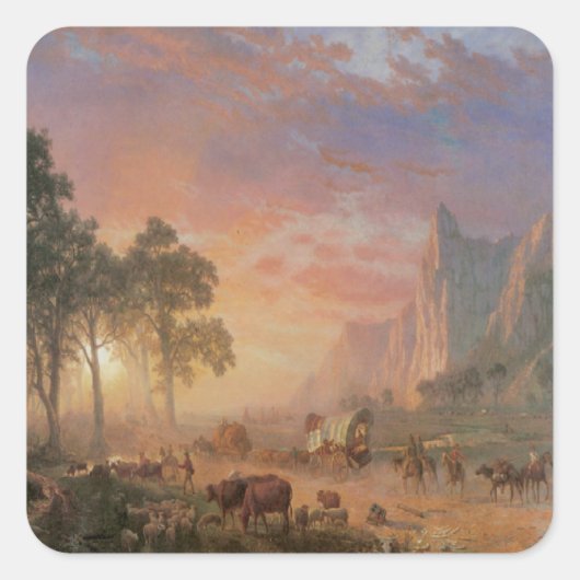  Old West Cowboys Wagon Trein Stickers (Voorkant)