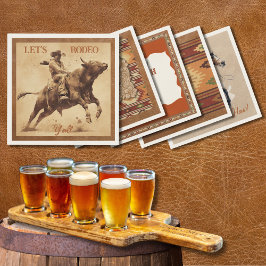 Old West Frontier Bull Rider Paper Cocktail Napkin Servet