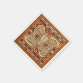Old West Frontier Leather Patch Cocktail servet (Hoek)