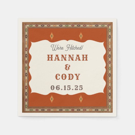 Old West Frontier Personalized Cocktail Napkin Servet (Voorkant)