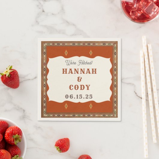 Old West Frontier Personalized Cocktail Napkin Servet (Insitu)
