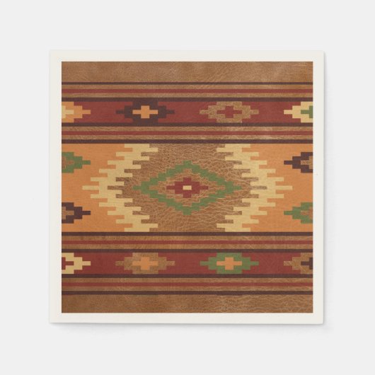 Old West Frontier Rustic Blanket Cocktail Napkin Servet (Voorkant)