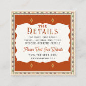 Old West Frontier Wedding Details Card Informatiekaartje (Voorkant)