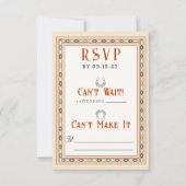 Old West Frontier Wedding RSVP Card Kaartje (Voorkant)
