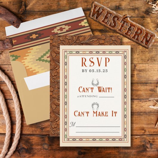 Old West Frontier Wedding RSVP Card Kaartje