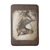 Old West Quarter Horse Sepia Brown Badmat (Voorkant Verticaal)