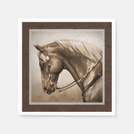 Old West Quarter Horse Sepia Brown Servetten