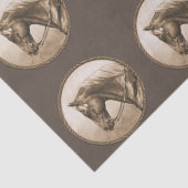 Old West Quarter Horse Sepia Brown Tissuepapier (Detail)