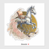 Old West Rocking Horse Baby shower Sticker (Vel)
