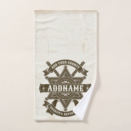 Old West Sheriff Deputy Rifles Badge gepersonalise Bad Handdoek (Handdoek)