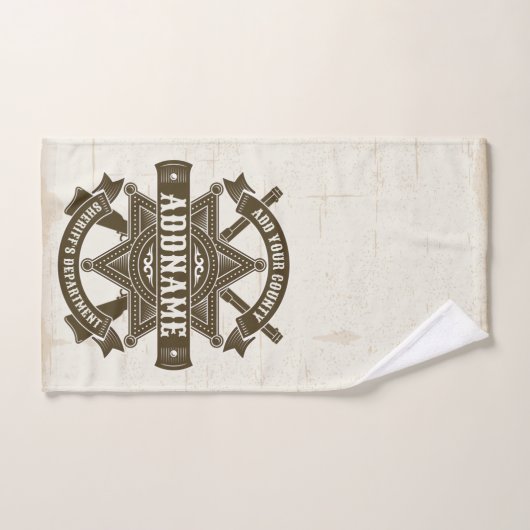 Old West Sheriff Deputy Rifles Badge gepersonalise Bad Handdoek (Handdoek)