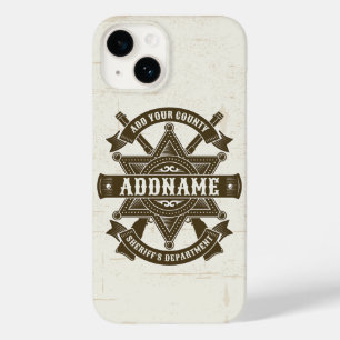 Old West Sheriff Deputy Rifles Badge gepersonalise Case-Mate iPhone 14 Hoesje