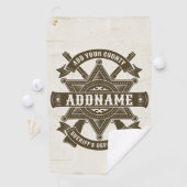 Old West Sheriff Deputy Rifles Badge gepersonalise Golfhanddoek (Insitu)