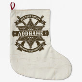 Old West Sheriff Deputy Rifles Badge gepersonalise Grote Kerstsok (Voorkant)