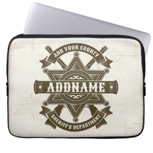 Old West Sheriff Deputy Rifles Badge gepersonalise Laptop Sleeve