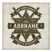 Old West Sheriff Deputy Rifles Badge gepersonalise Perfect Poster (Voorkant)