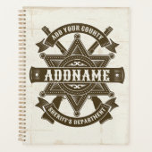 Old West Sheriff Deputy Rifles Badge gepersonalise Planner (Voorkant)