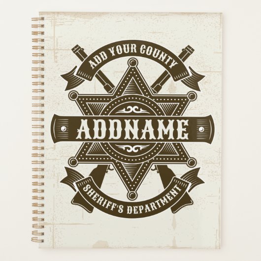 Old West Sheriff Deputy Rifles Badge gepersonalise Planner (Voorkant)