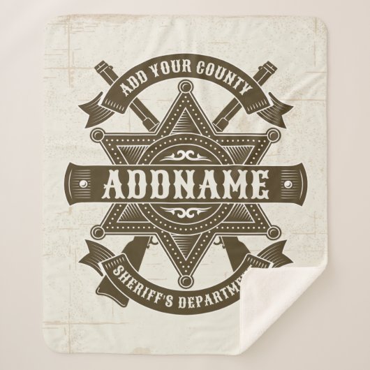 Old West Sheriff Deputy Rifles Badge gepersonalise Sherpa Deken (Voorkant)