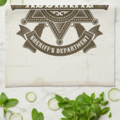 Old West Sheriff Deputy Rifles Badge gepersonalise Theedoek (Gevouwen)