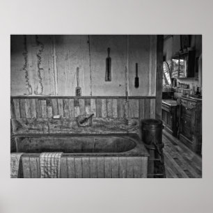 Old West Victoriaans Barber Shop Bath Poster