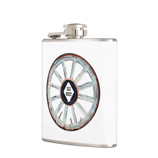 Old West Wagon Wheel Heupfles (Links)