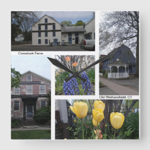 Old Wethersfield CT - Comstock Ferre Wall Clock Vierkante Klok