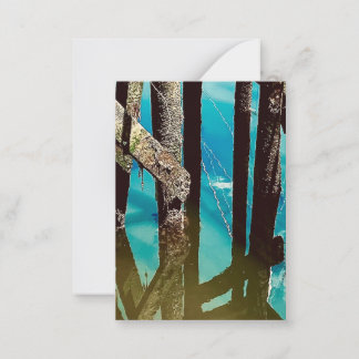 Old Wharf Pier Barnacle Beams Pilings Note Card Notitiekaartje