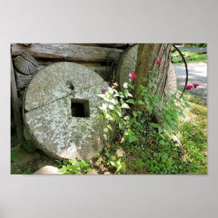 Old Wheel at Ely's Mill, Roaring Fork, Gatlinburg Poster
