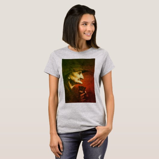 Old Witch And Familiar T-Shirt (Voorkant volledig)