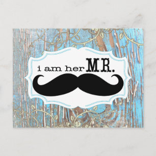 Old Wood Country Chic Swirly Vine Ik ben haar Mr. Briefkaart