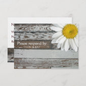 Old Wood Daisy RSVP avec enveloppe (Devant / Derrière)