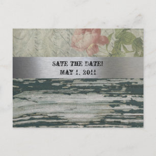 Old Wood  French Save the Date Aankondigingskaart