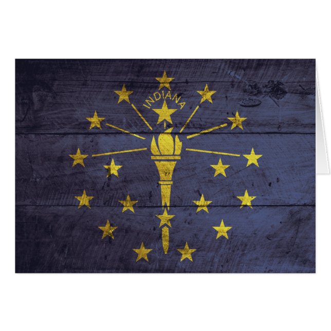 Old Wood Indiana Flag (Voorkant Horizontaal)